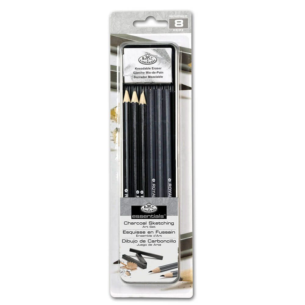 Mini-Lata-Grafite-e-Lapis-Carvao-Sketching-E-Charcoal-Set-Set