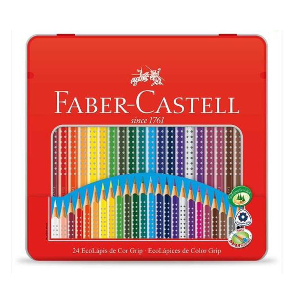 EcoLapis-de-Cor-Grip---Faber-Castell-Estojo-Lata-com-24-Cores---Ref-121024LTN