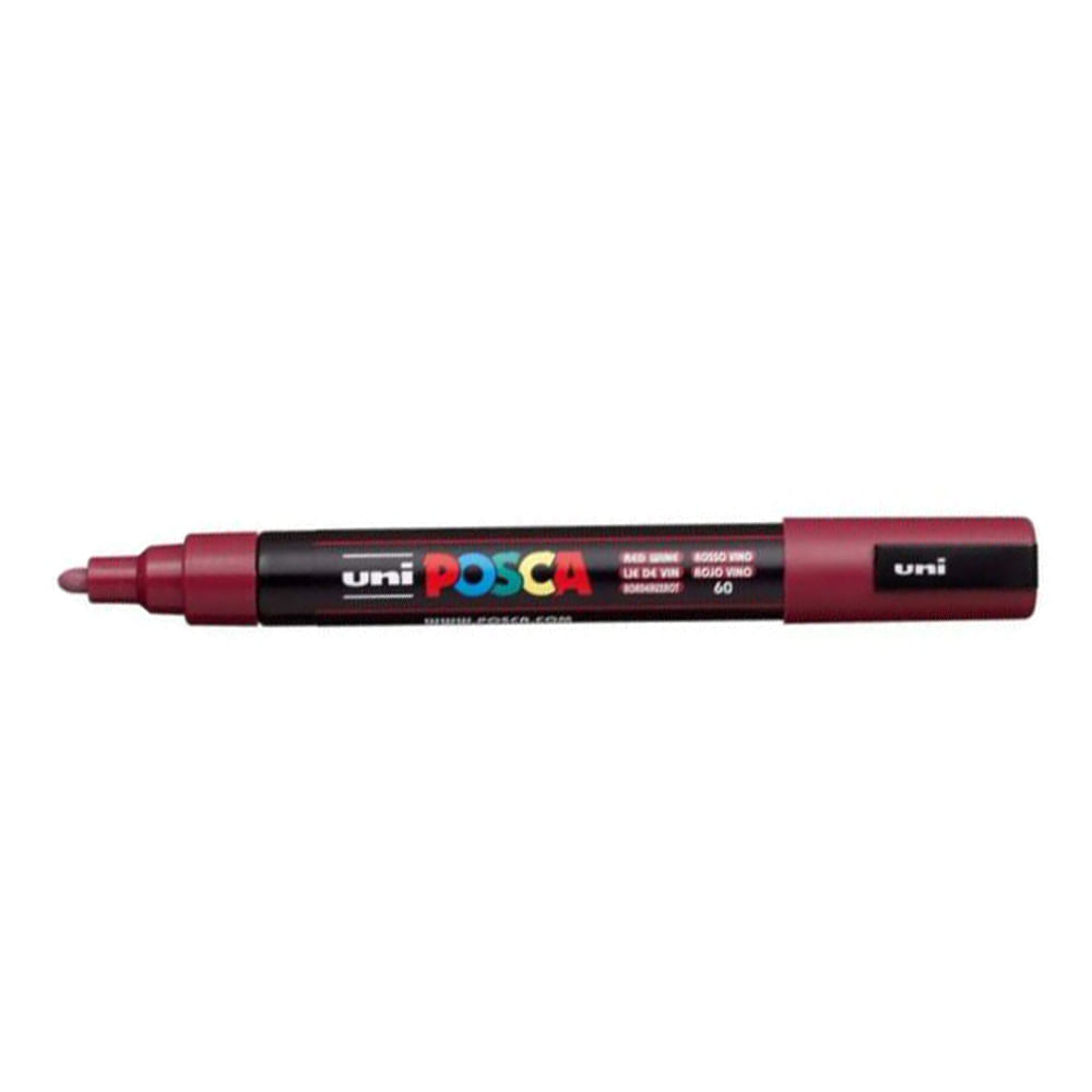 Caneta-Posca-Uni-Ball-PC-5M-Ponta-Conica-Extra-Media-em-Poliester--2-5-mm-Cor-Rojo-Vino_95048