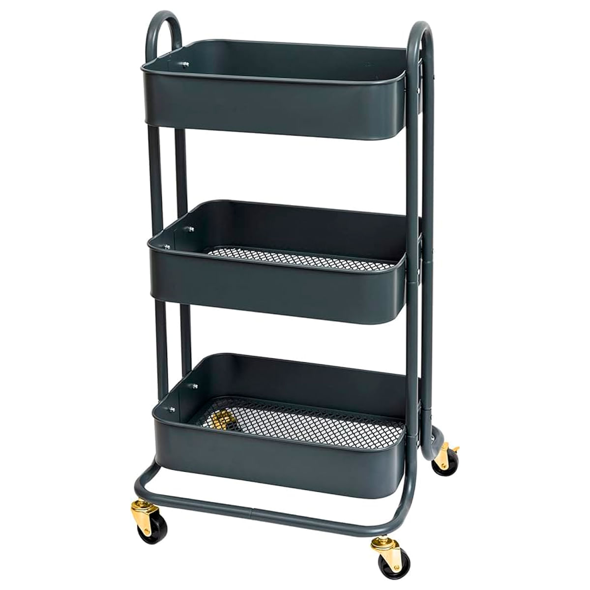 2-Carrinho-Organizador-Cinza-Preto-Gray-Rodinha-Metal-Cestos-Grade