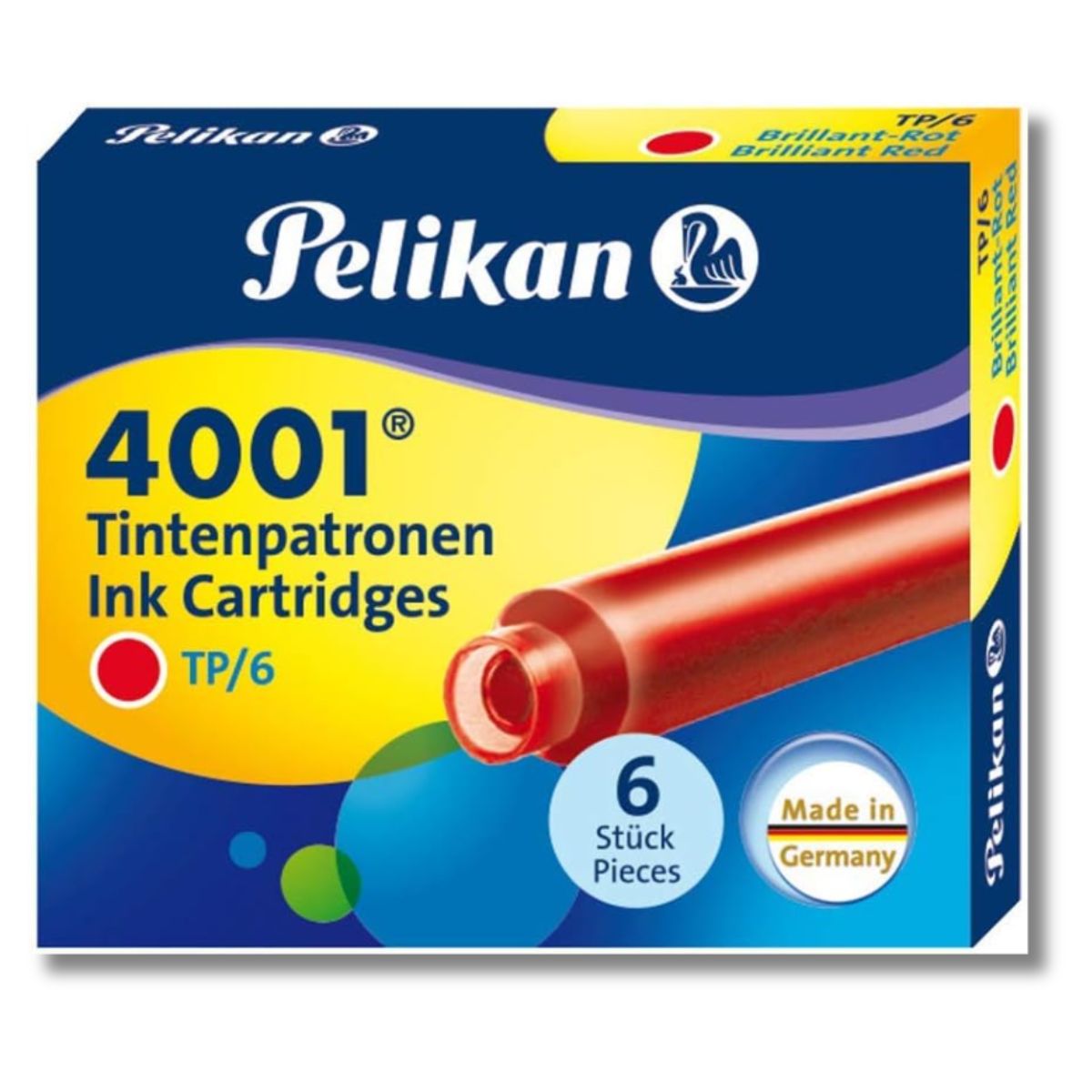 1-301192-Cartucho-para-Caneta-Tinteiro-Pelikan-TP-6-Vermelho-301192