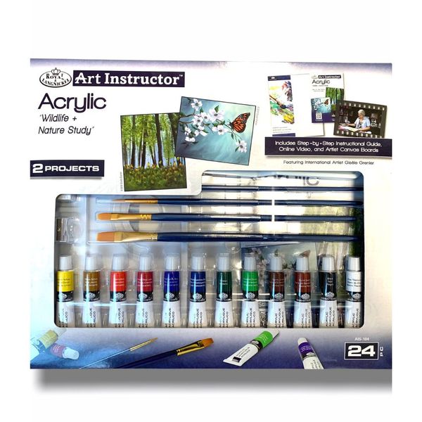 kit-tinta-acrilica-wildlife---nature-study-art-instructor-royal---langnickel-24-unidades---ais-104