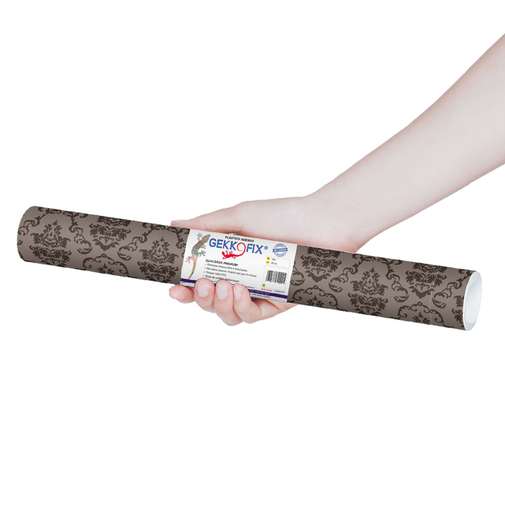 Plastico-Adesivo-Gekkofix-arabesco-cafe-45-cmx200cm-13963BR