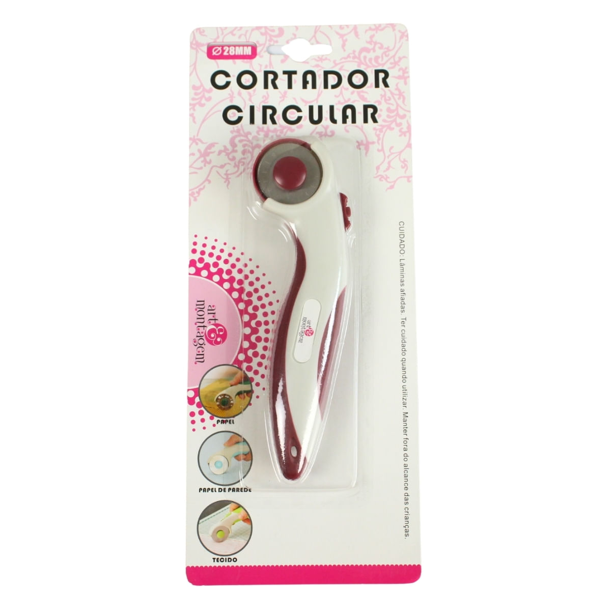 Cortador Circular 28mm Plástico Lâmina de Aço Art e Montagem Fes043